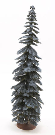 Dollhouse miniature SPRUCE TREE ON DISC BASE, 12 INCH TALL, BLUE